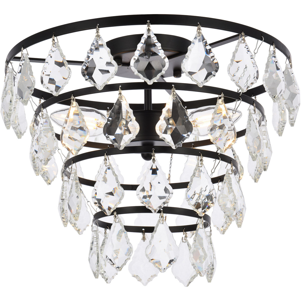 Ella 3 Light 14 inch Black Flush Mount Ceiling Light