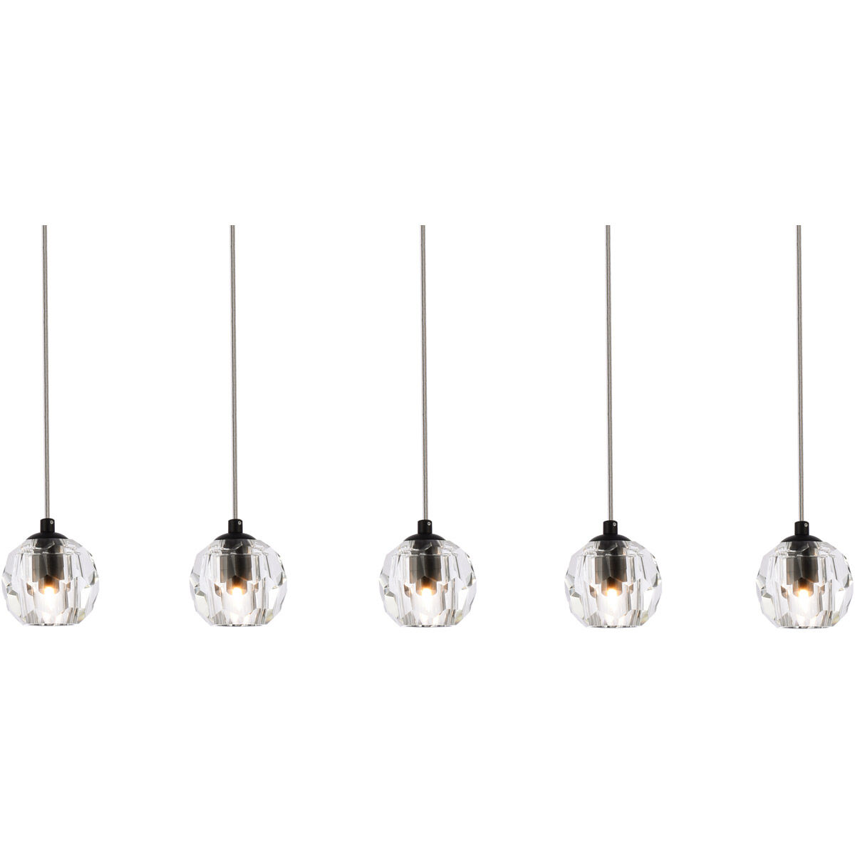 Eren 5 Light 32 inch Black Linear Pendant Ceiling Light