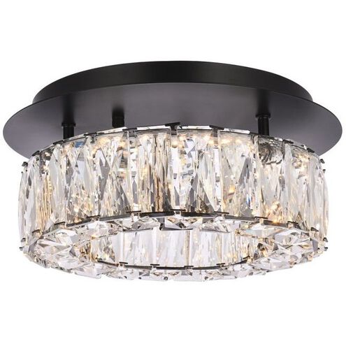 Monroe 1 Light 12 inch Black Flush Mount Ceiling Light