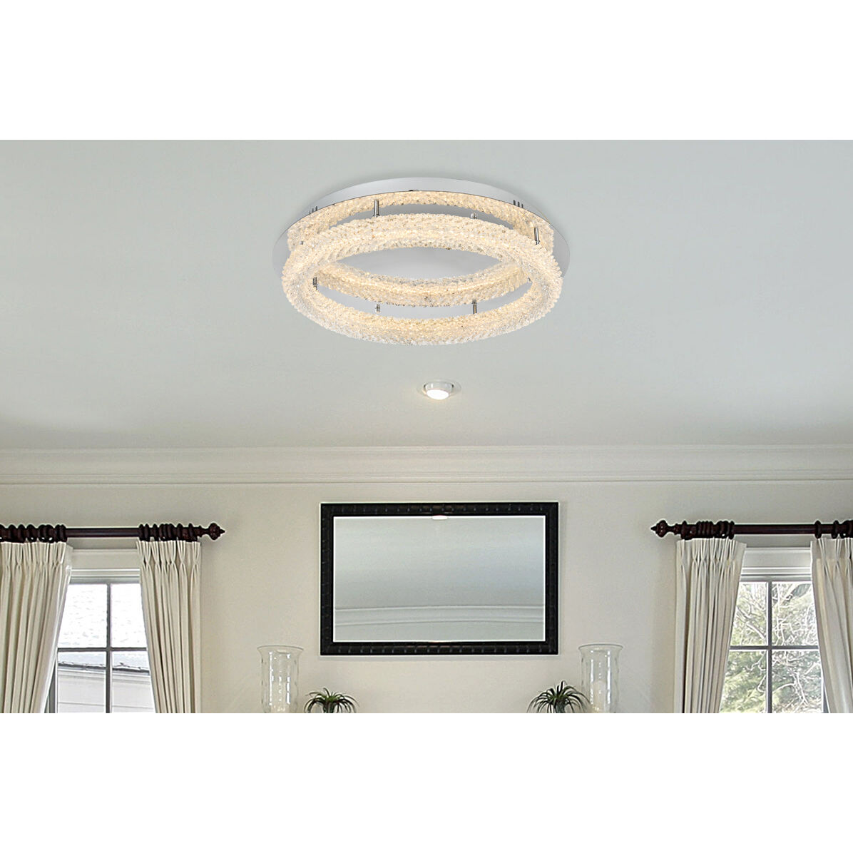 Bowen 1 Light 26 inch Chrome Flush Mount Ceiling Light