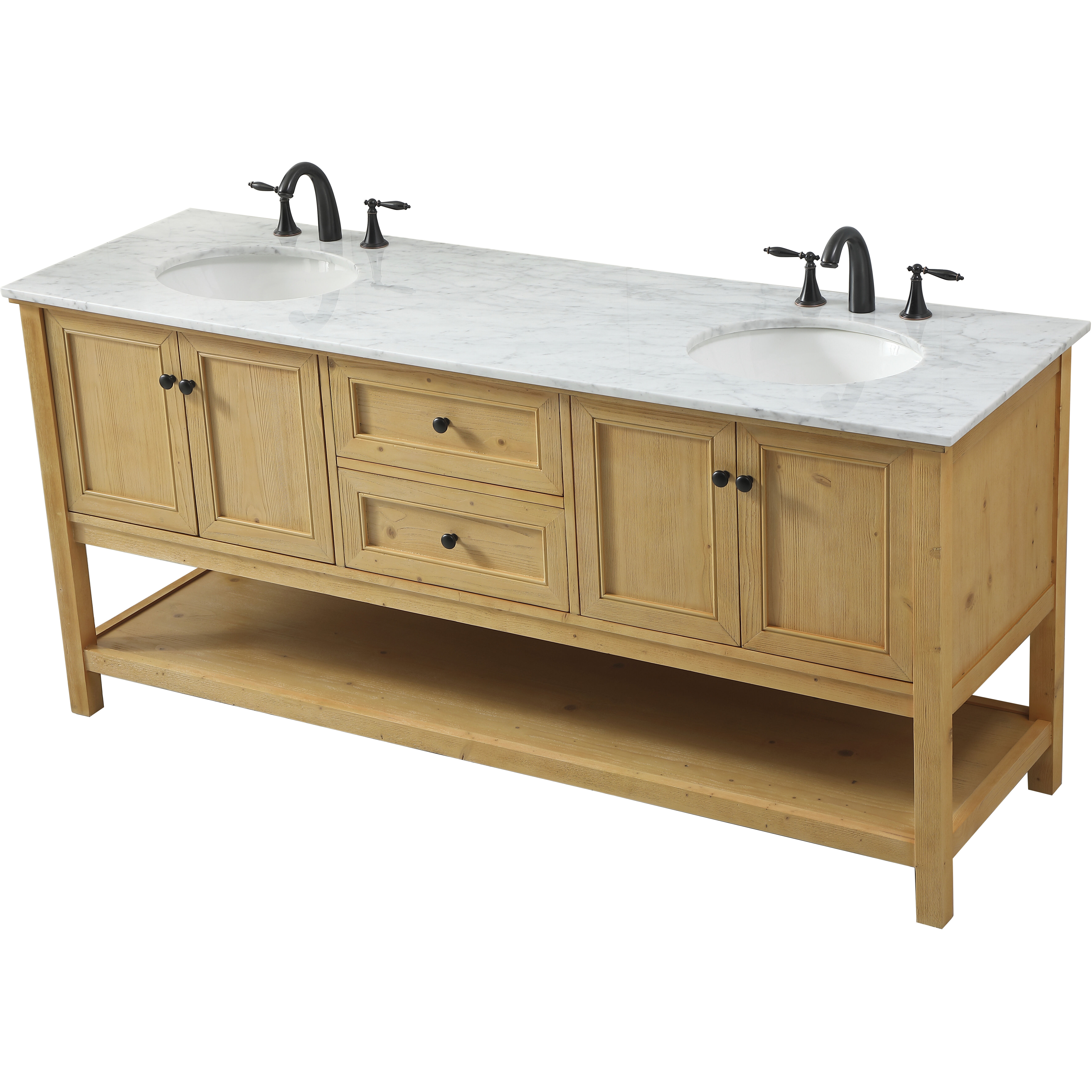 Metropolis 72 X 22 X 34 inch Natural Wood Vanity Sink Set