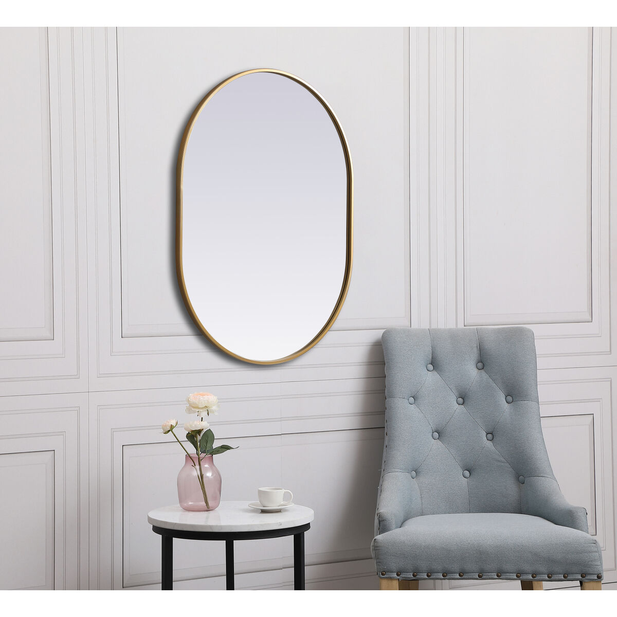Asha 36 X 27 inch Brass Mirror in 27 x 36