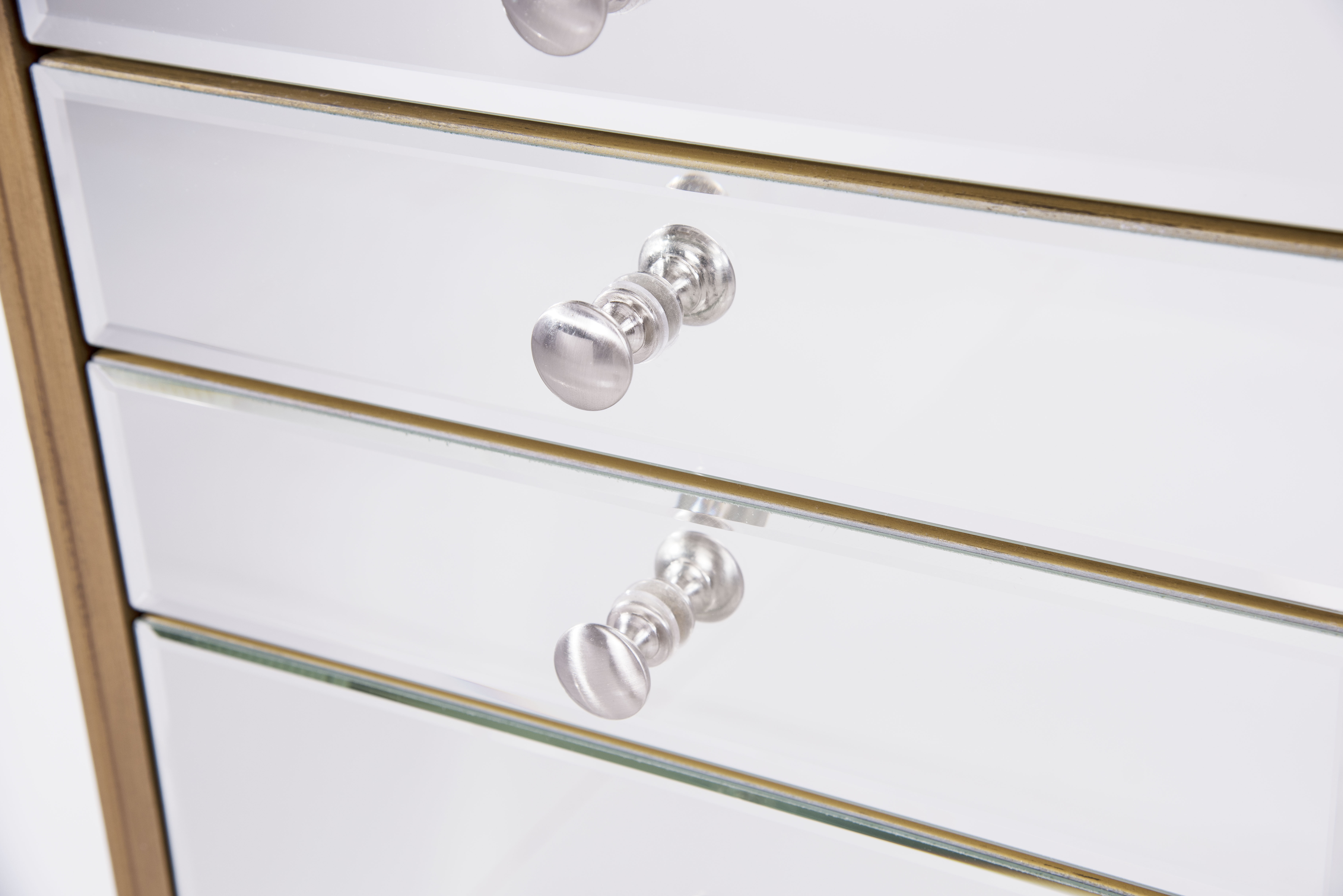 Contempo 41 inch Gold Paint Jewelry Armoire