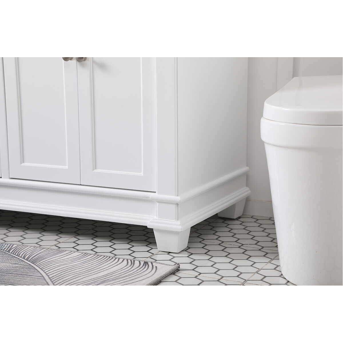 Wesley 60 X 21.5 X 35 inch White Vanity Sink Set