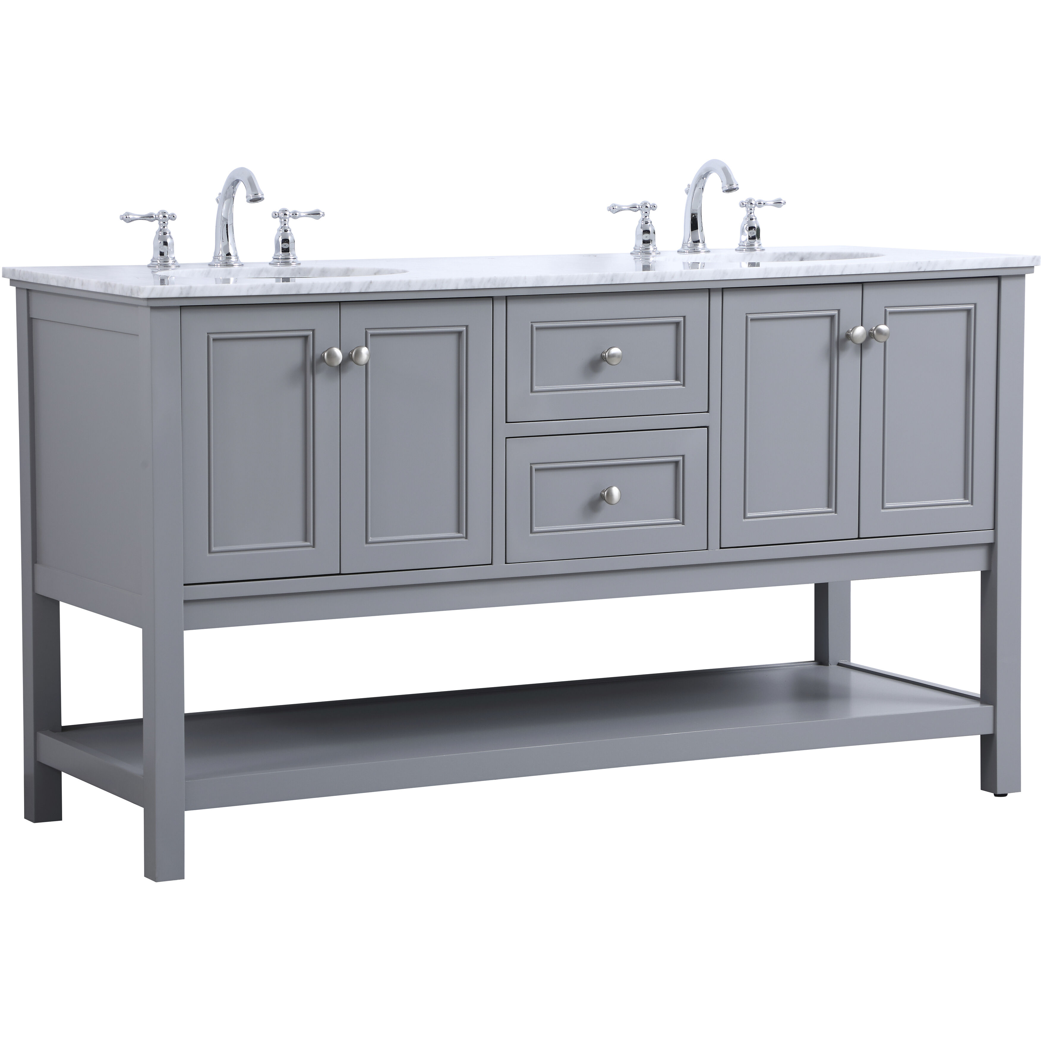 Metropolis 60 X 22 X 34 inch Grey Vanity Sink Set