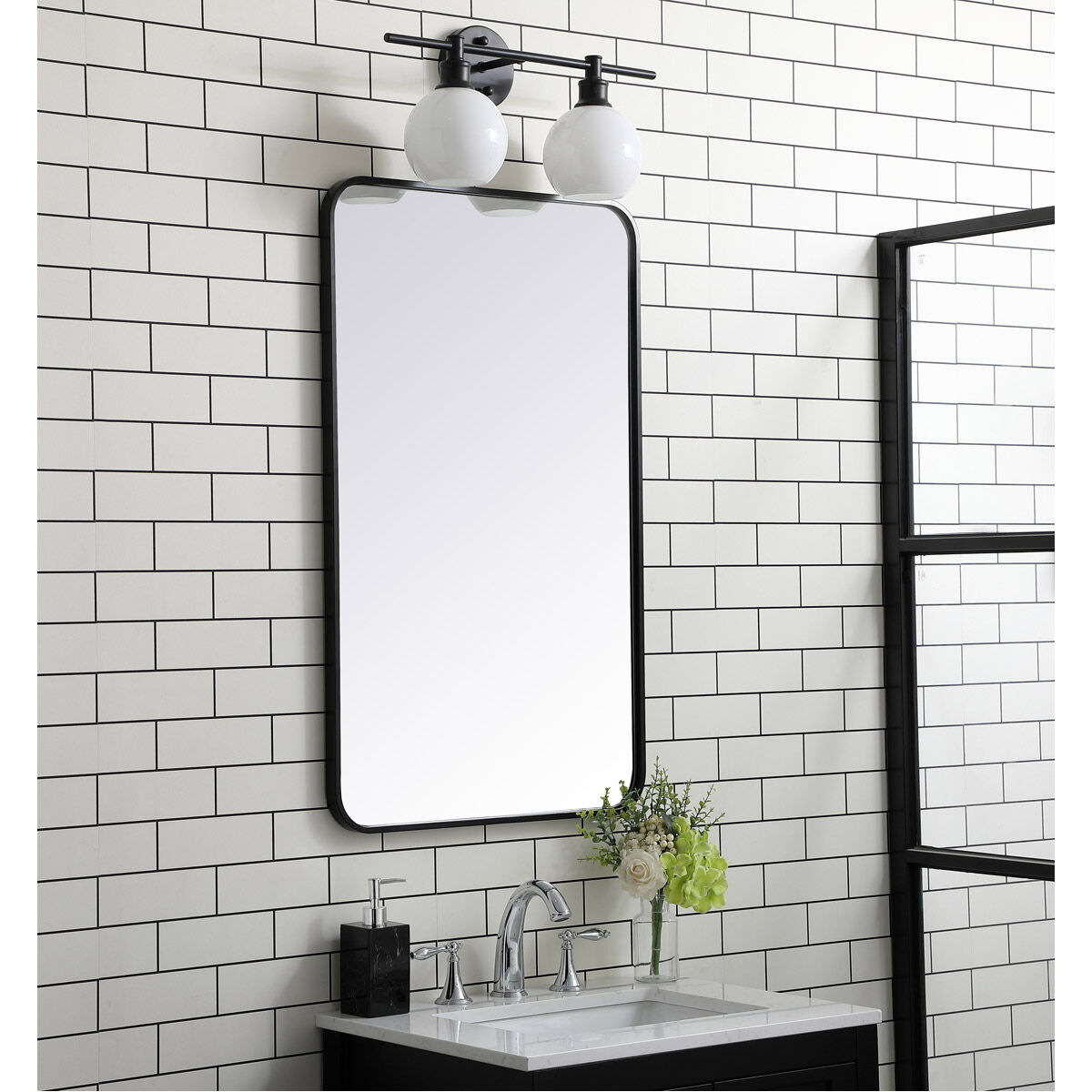 Evermore 36 X 22 inch Black Mirror