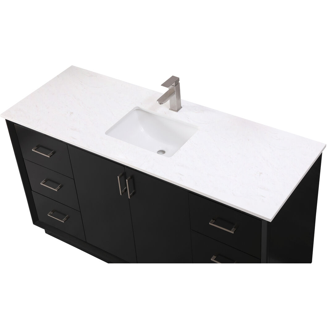 Hayes 60 X 22 X 35 inch Black Vanity Sink Set