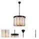 Sydney 6 Light 20 inch Matte Black Pendant Ceiling Light in Golden Teak, Urban Classic