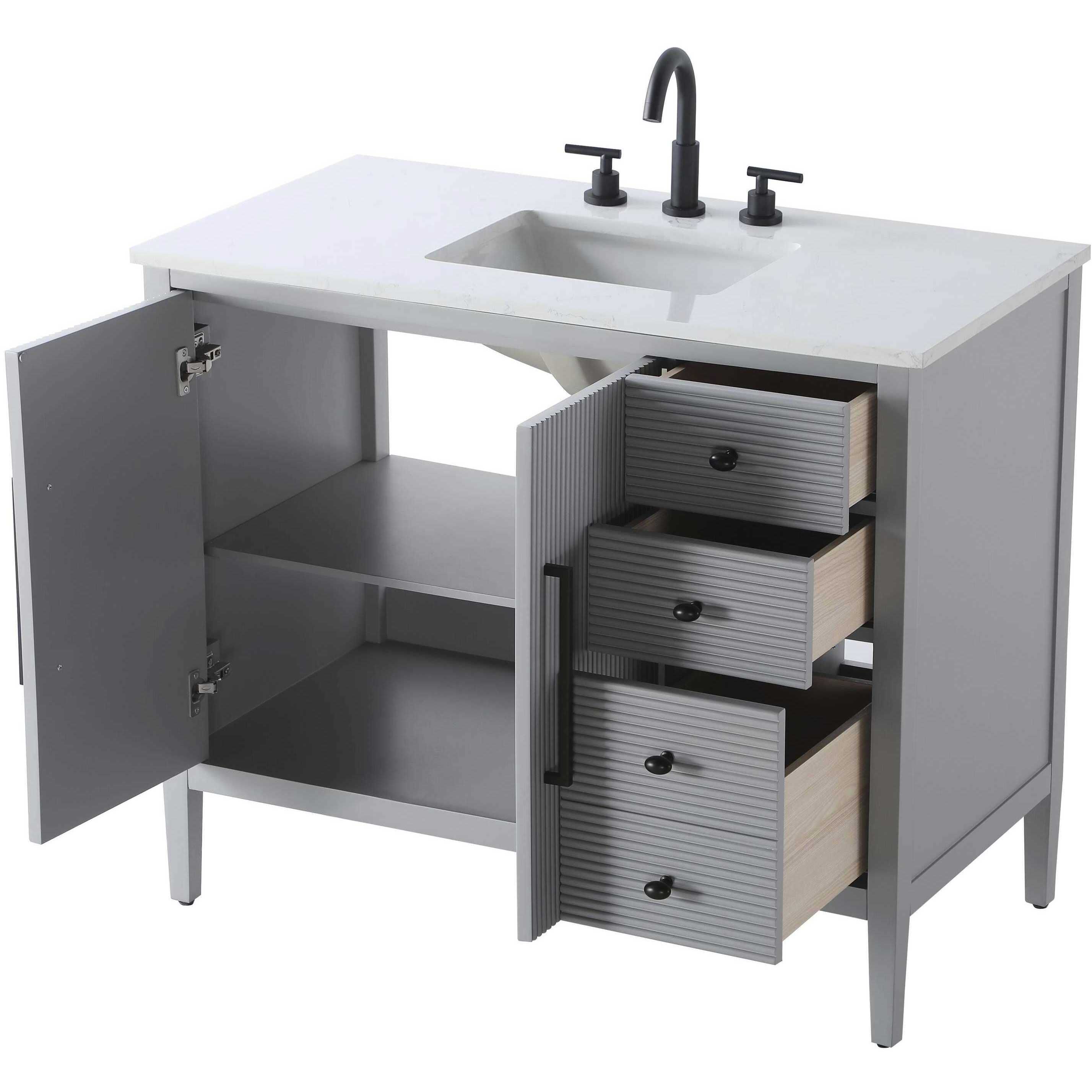 Blakely 42 X 34 inch Grey Bathroom Vanity Cabinet
