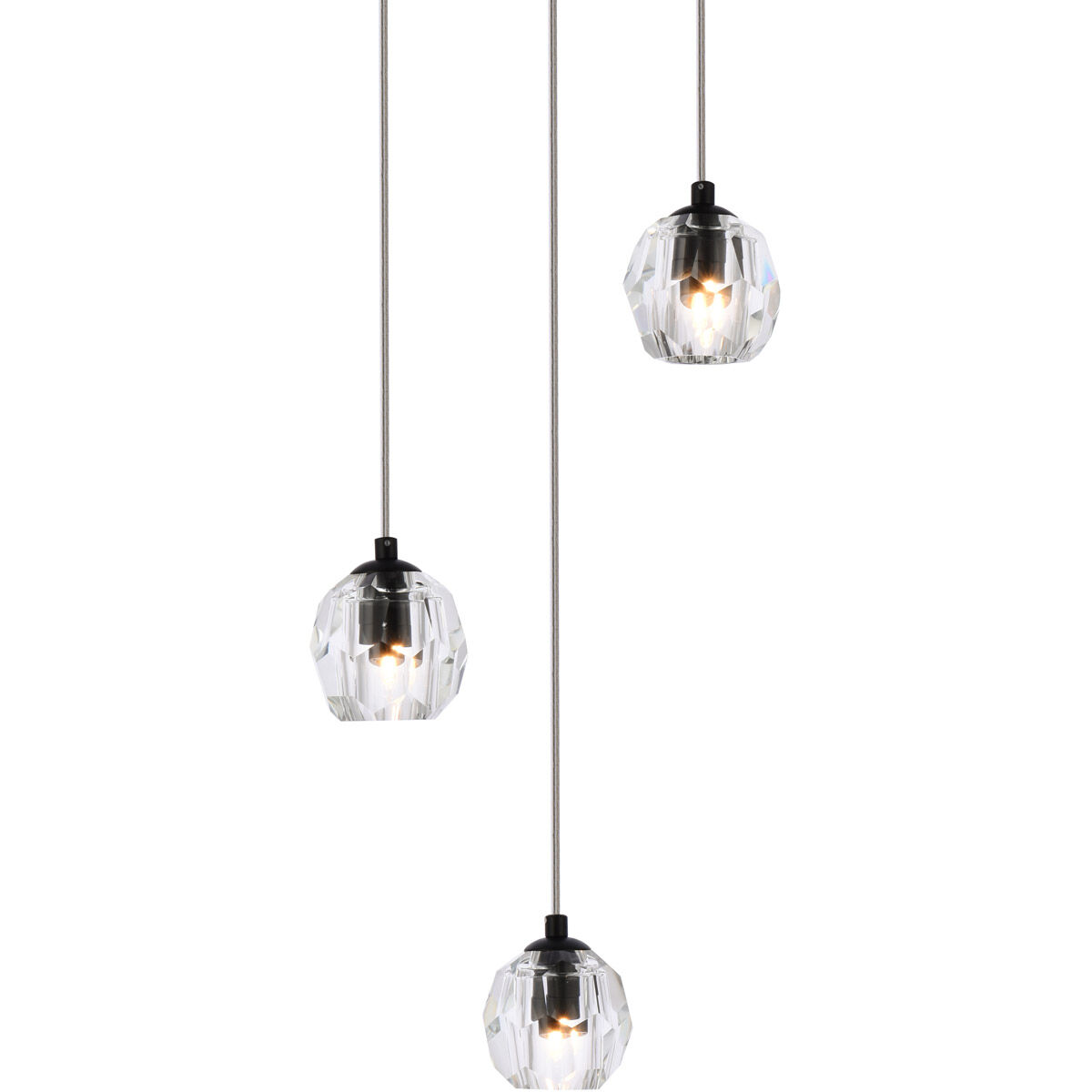 Eren 3 Light 12 inch Black Pendant Ceiling Light