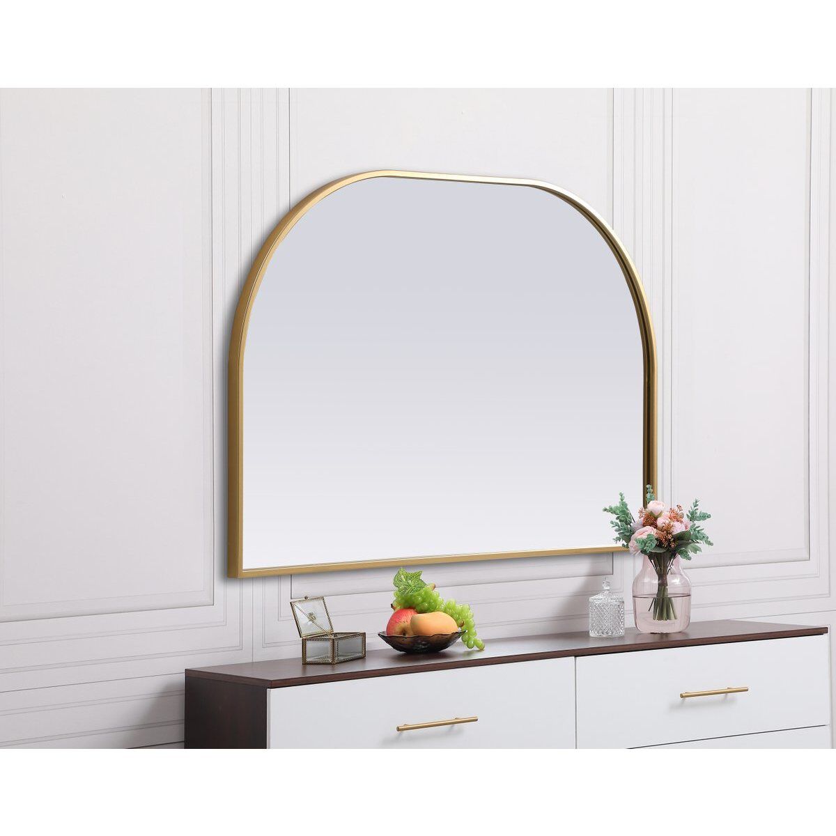Blaire 36 X 24 inch Brass Mirror