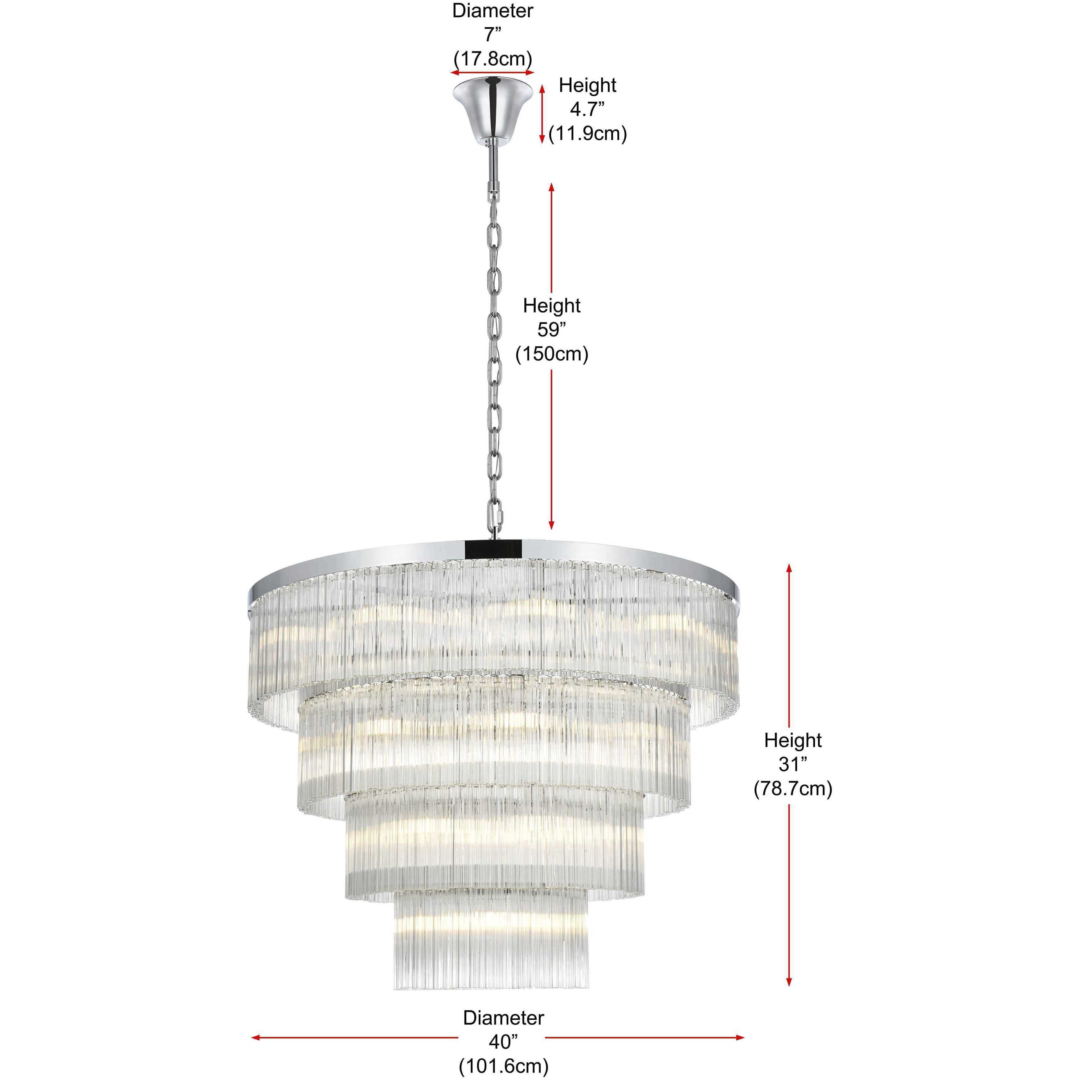 Harlow 28 Light 40 inch Chrome Chandelier Ceiling Light