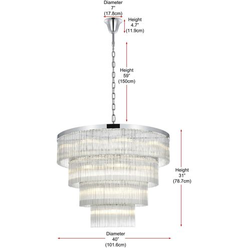 Harlow 28 Light 40 inch Chrome Chandelier Ceiling Light