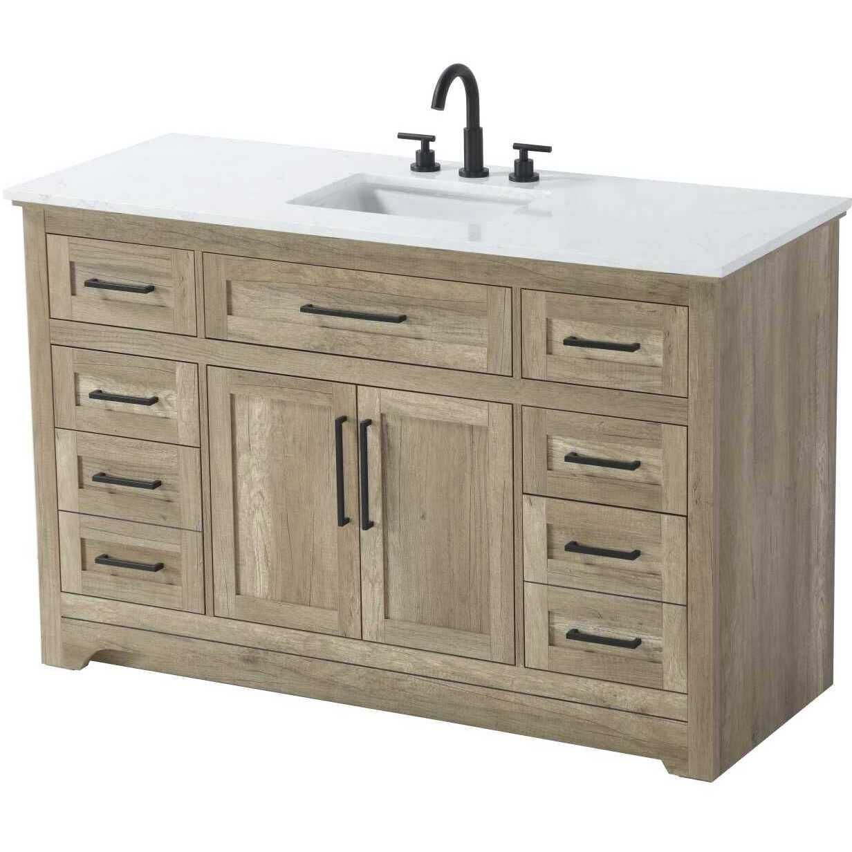 Remington 54 X 35 inch Natural Oak Bathroom Vanity Cabinet
