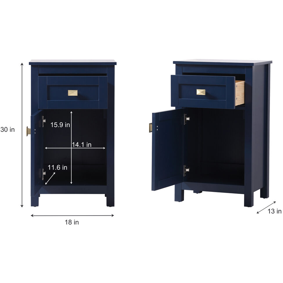 Adian Blue Bathroom Storage Cabinet