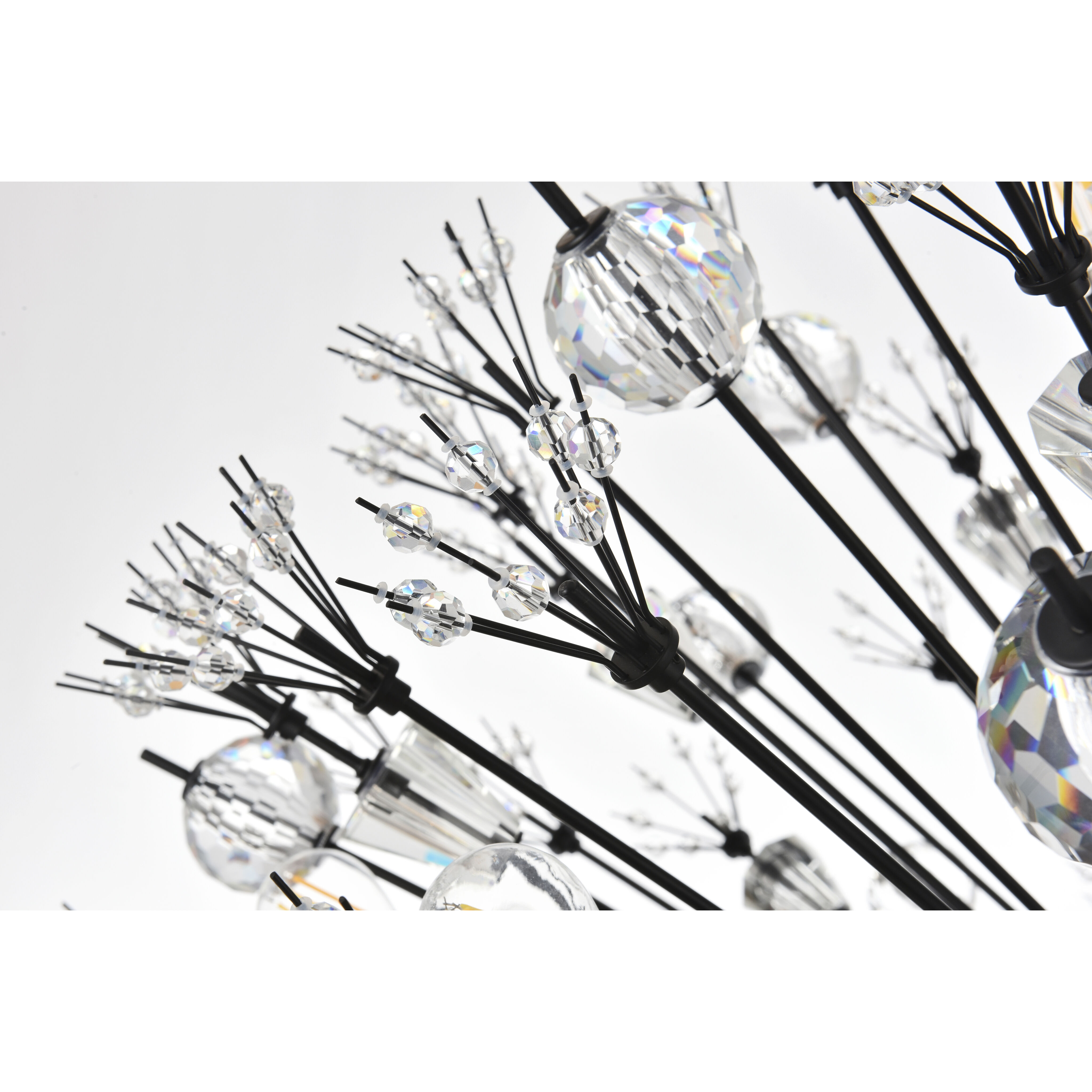 Vera 90 Light 50 inch Black Chandelier Ceiling Light