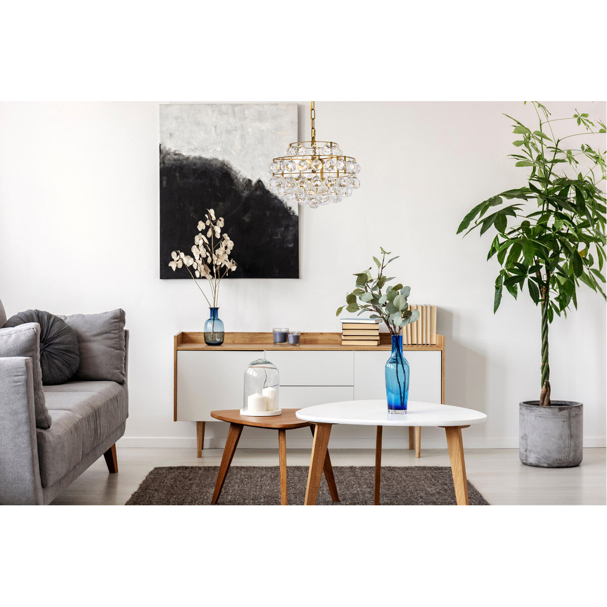 Savannah 3 Light 14 inch Brass Pendant Ceiling Light