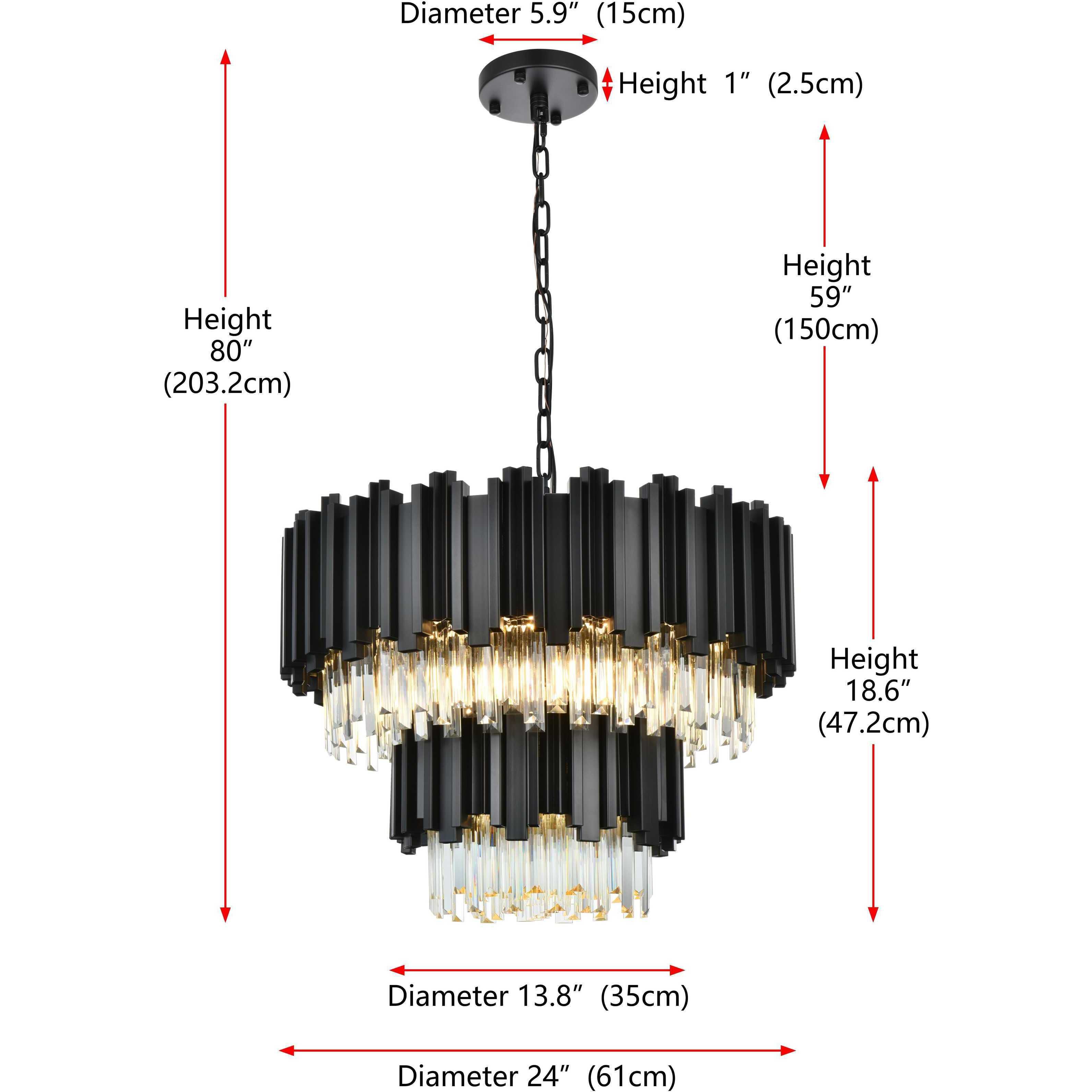 Willow 8 Light 24 inch Black Chandelier Ceiling Light