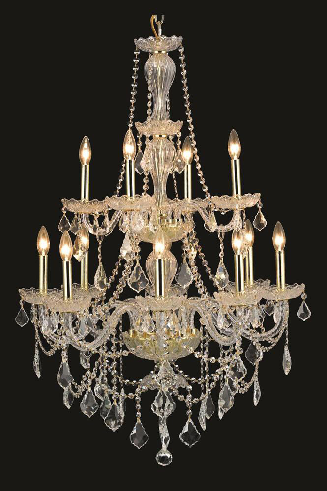 Giselle 12 Light 28 inch Gold Dining Chandelier Ceiling Light