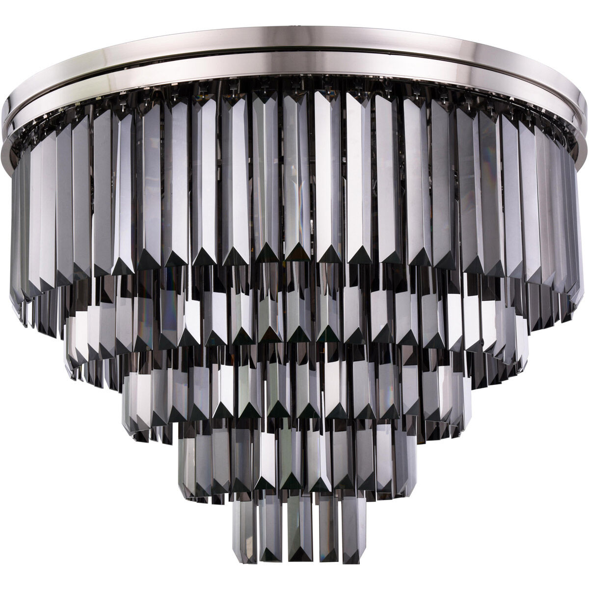 Sydney 17 Light 32 inch Polished nickel Flush Mount Ceiling Light in Silver Shade, Urban Classic