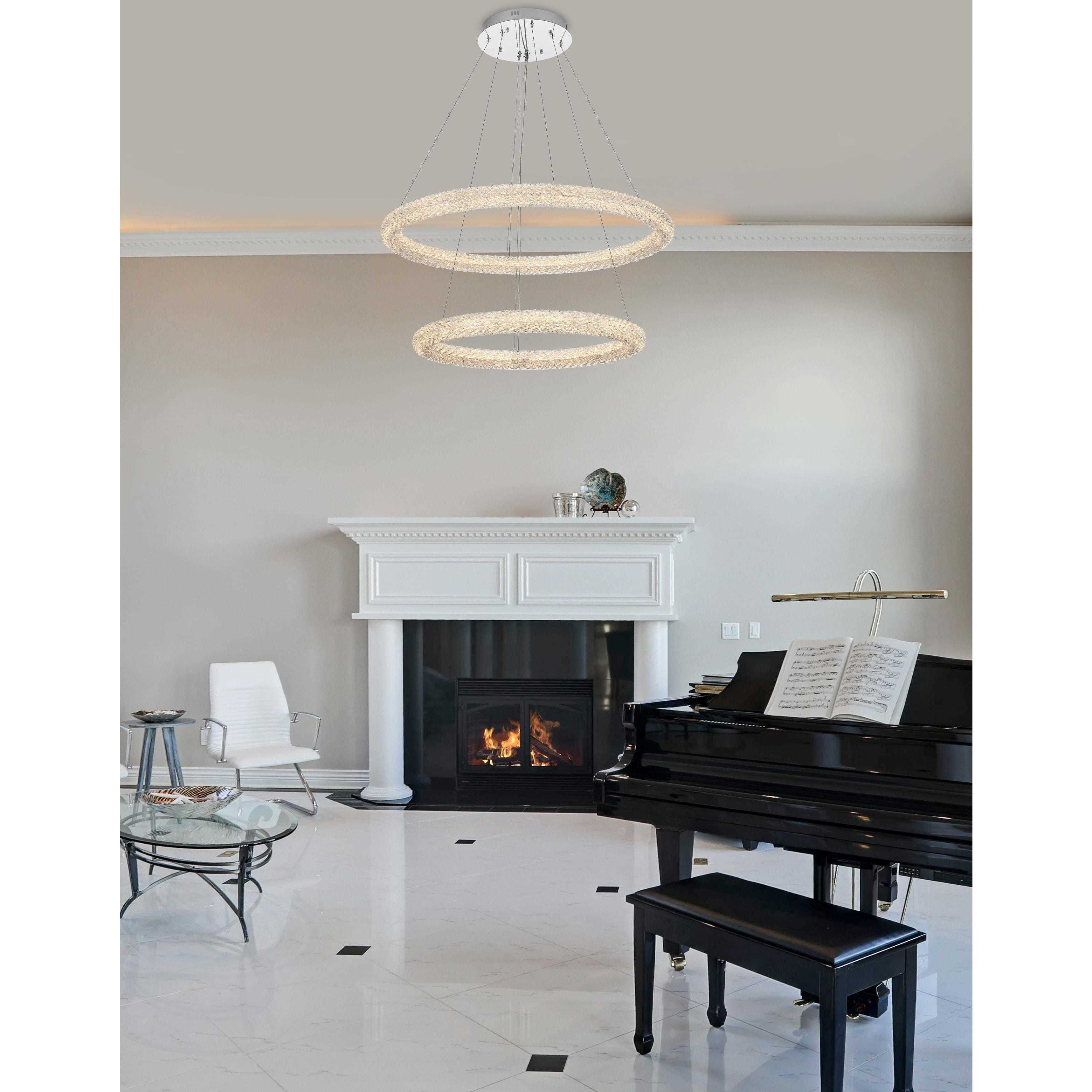 Bowen 2 Light 35.5 inch Chrome Chandelier Ceiling Light