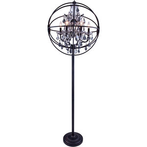 Geneva 72 inch 60 watt Dark Bronze Floor Lamp Portable Light in Silver Shade, Urban Classic