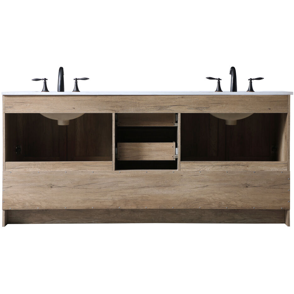 Soma 72 X 19 X 34 inch Natural Oak Vanity Sink Set