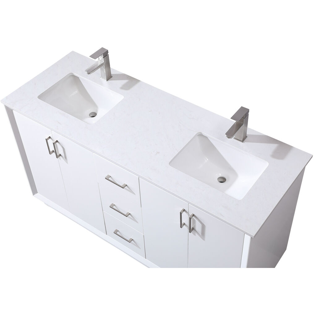 Hayes 60 X 22 X 35 inch White Vanity Sink Set