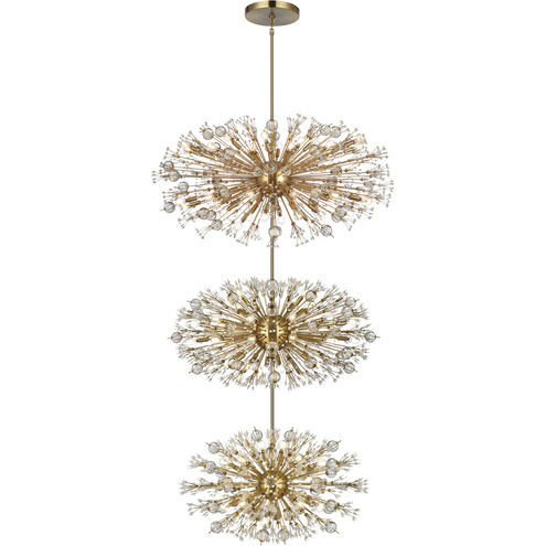 Vera 100 Light 25.5 inch Satin Gold Chandelier Ceiling Light