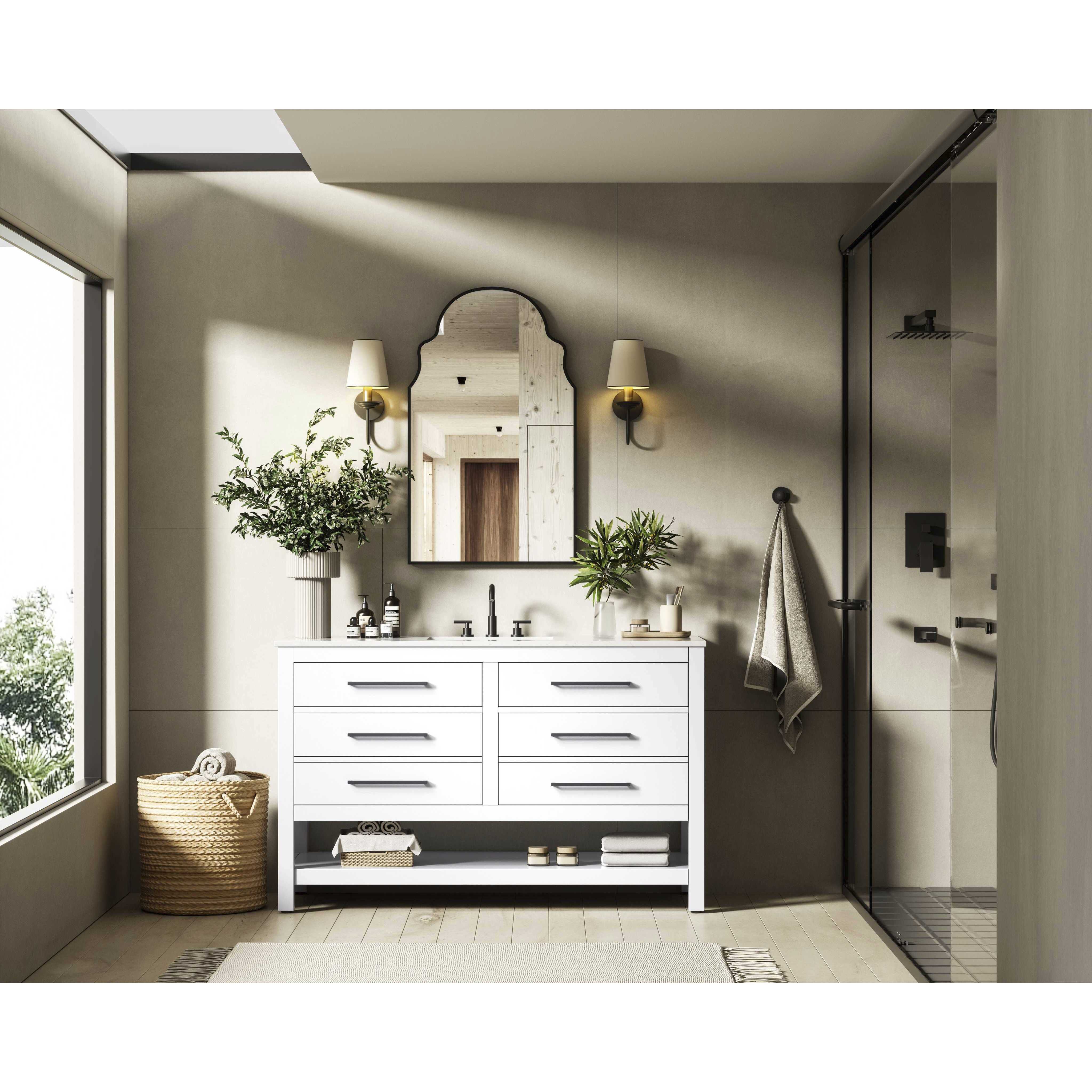 Karson 54 X 34 inch White Bathroom Vanity Cabinet