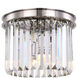 Sydney 3 Light 12 inch Polished nickel Flush Mount Ceiling Light in Clear, Urban Classic