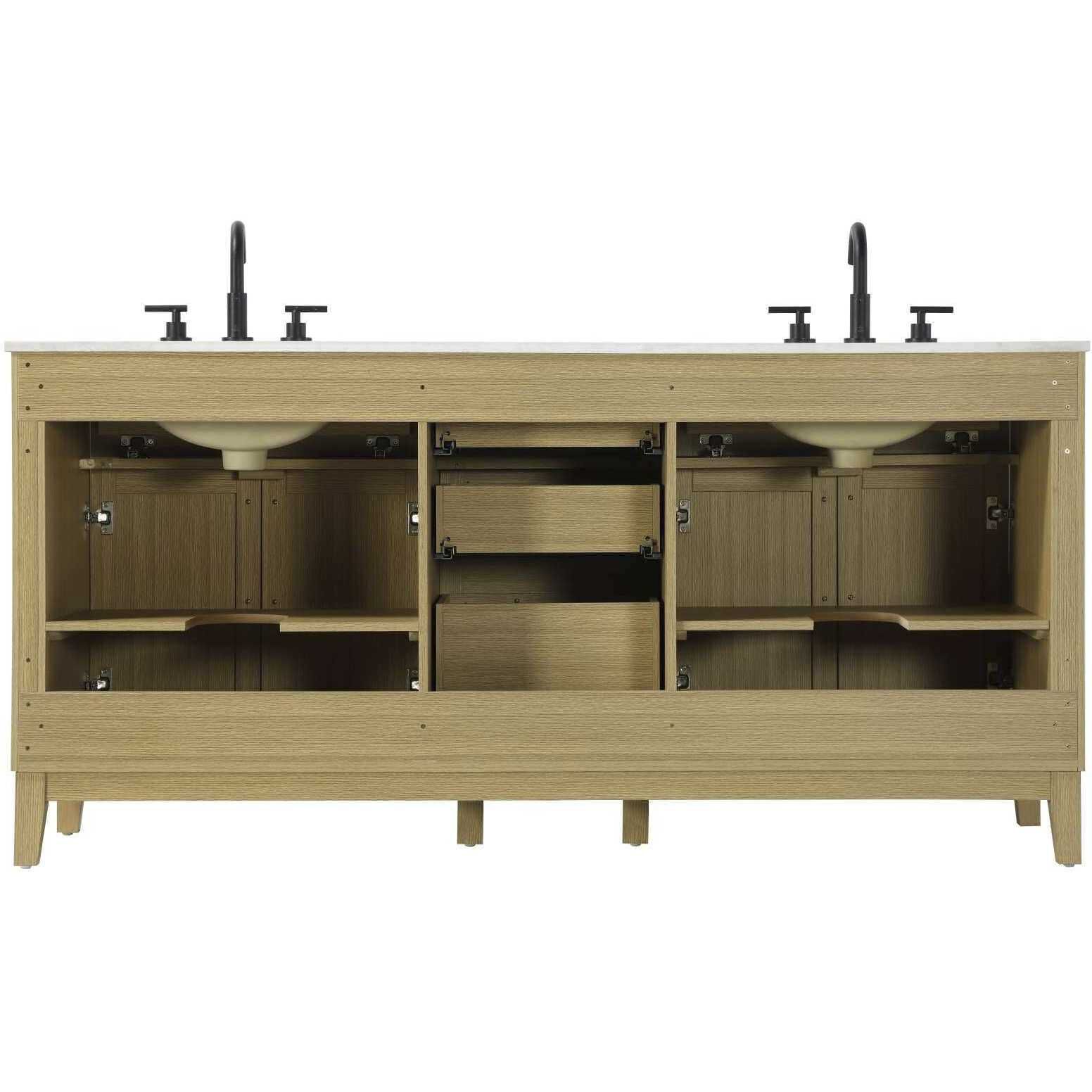 Virginia 72 X 35 inch Honey Brown Bathroom Vanity Cabinet