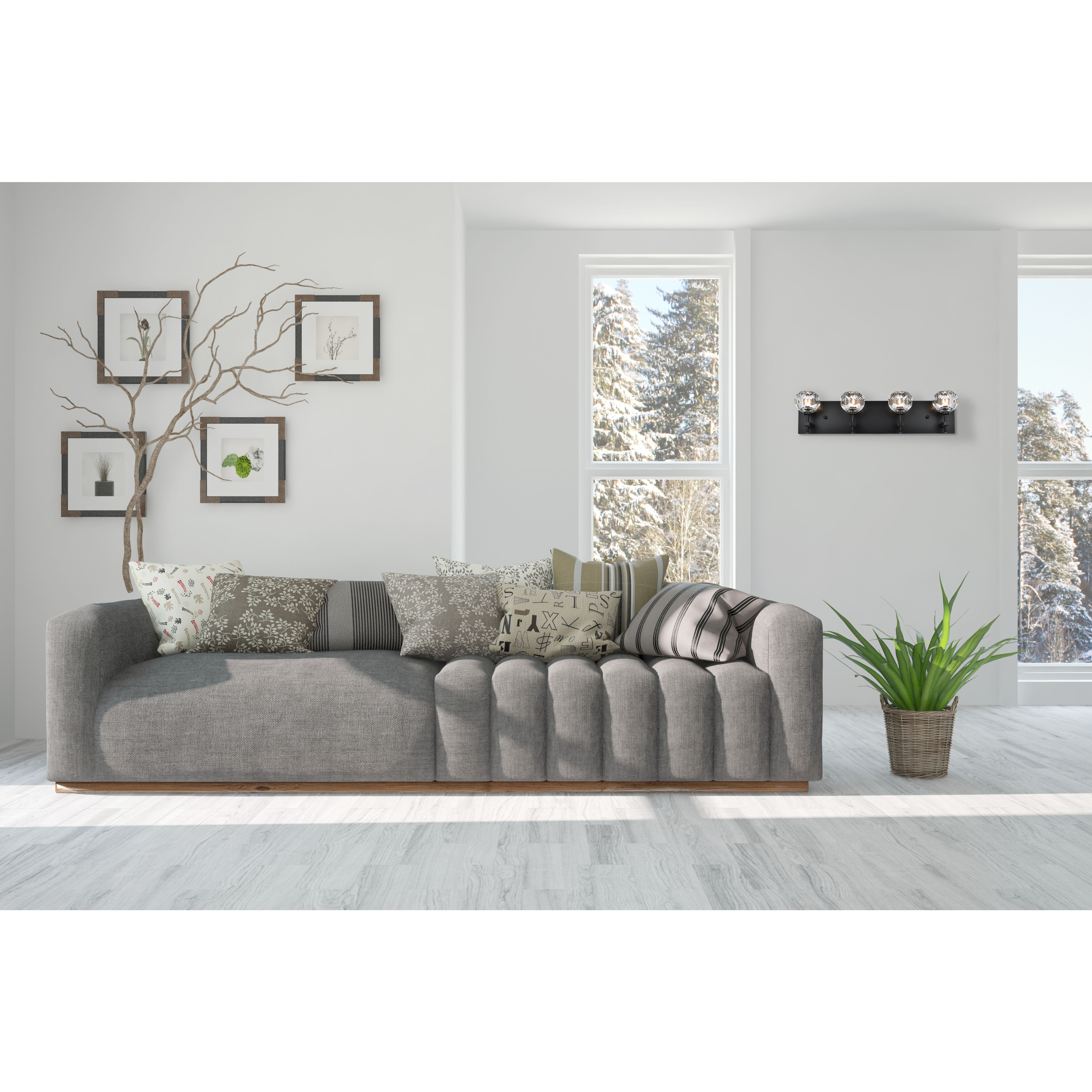 Graham 4 Light 25 inch Black Wall Sconce Wall Light