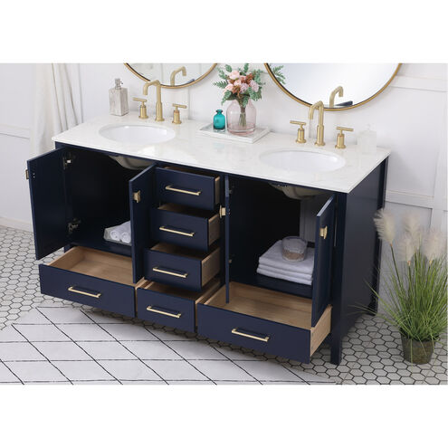 Irene 60 X 22 X 34 inch Blue Vanity Sink Set