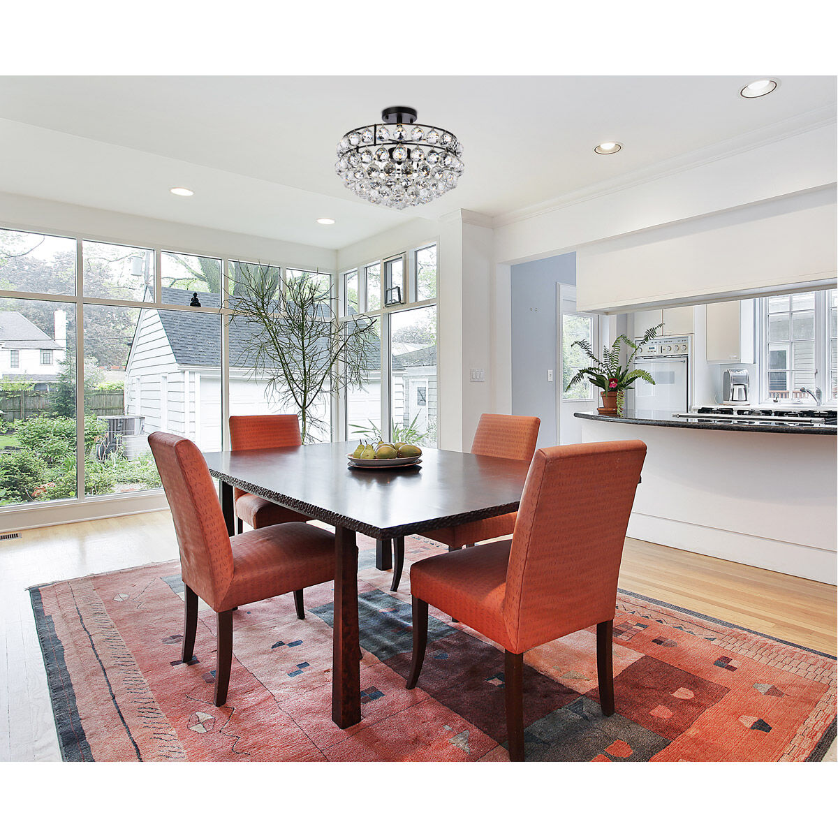 Savannah 3 Light 16 inch Black Flush Mount Ceiling Light