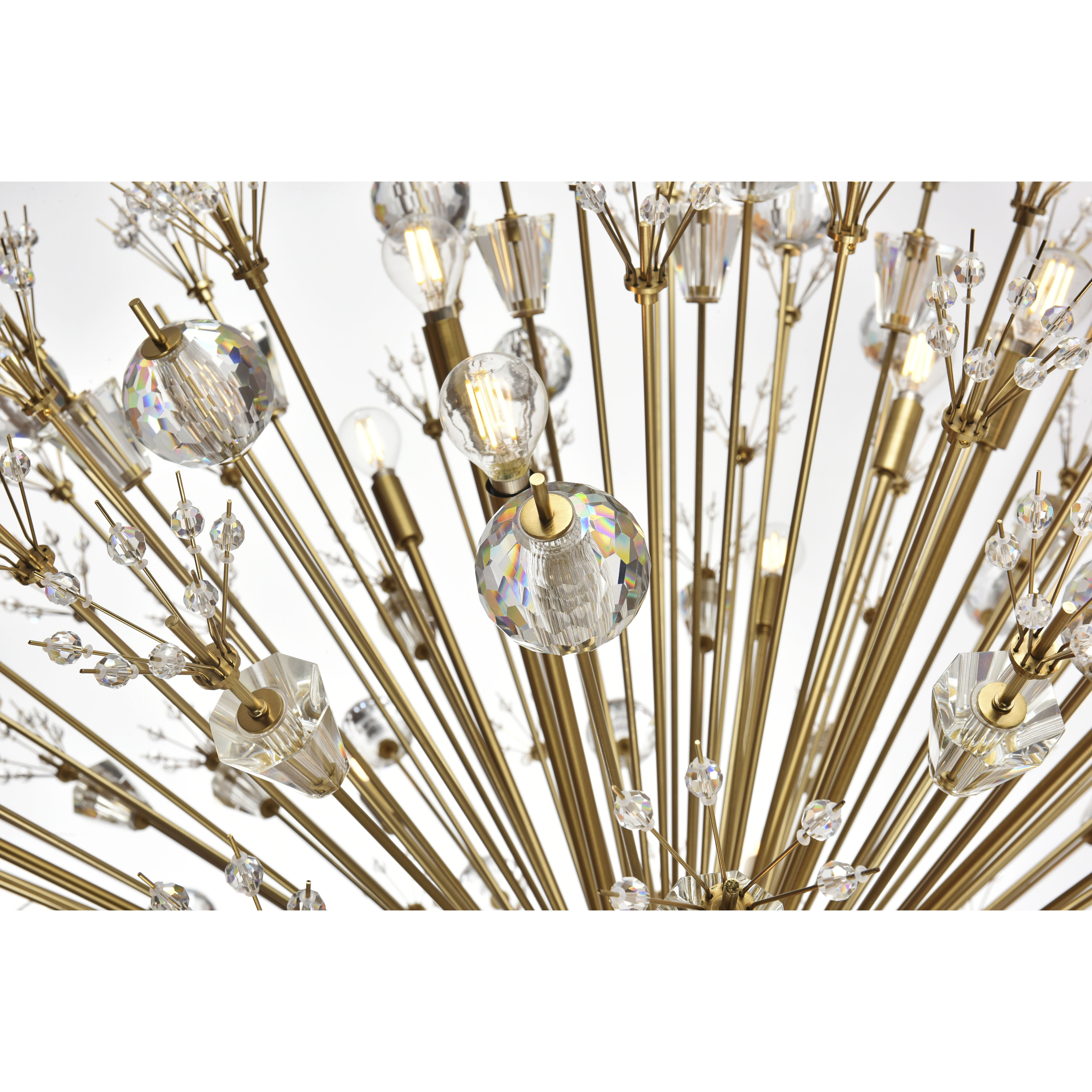 Vera 90 Light 50 inch Satin Gold Chandelier Ceiling Light