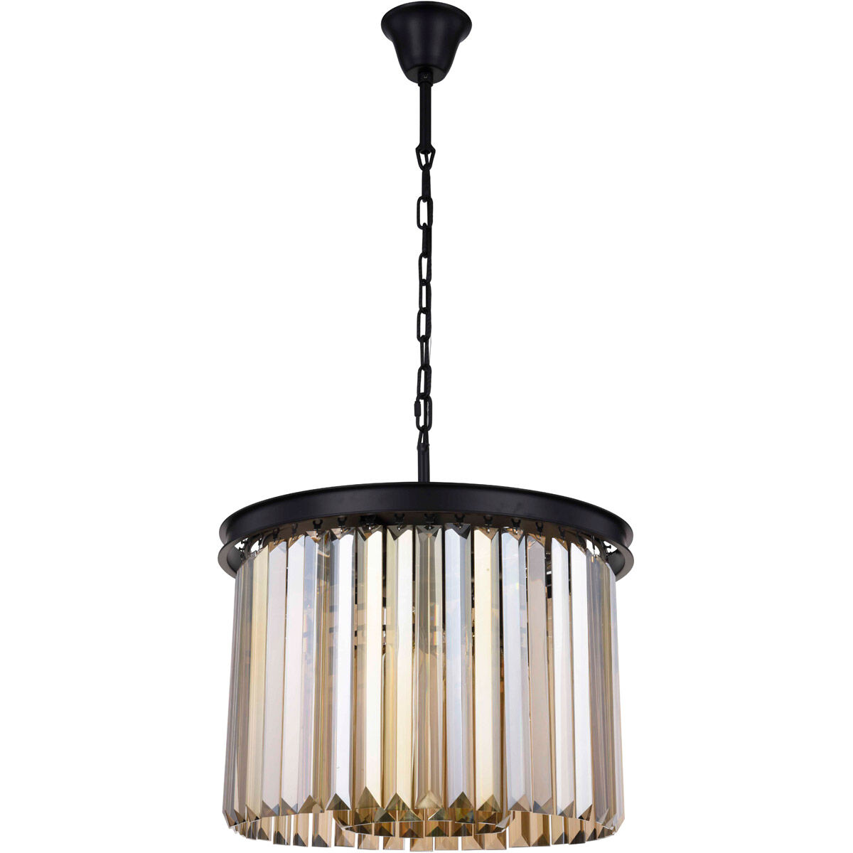Sydney 6 Light 20 inch Polished Nickel Pendant Ceiling Light in Golden Teak, Urban Classic