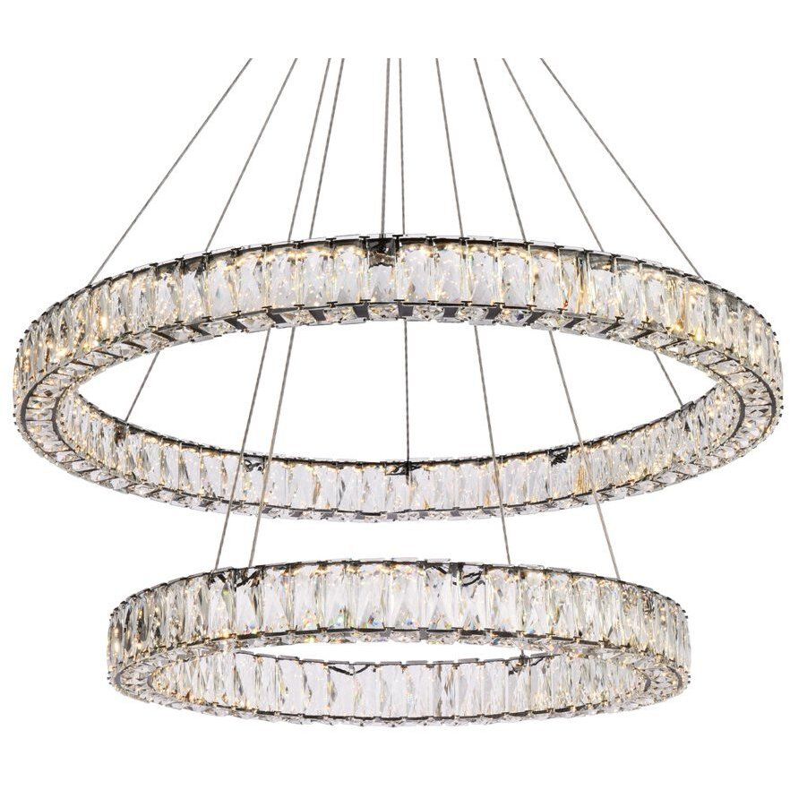 Monroe 2 Light 36 inch Black Chandelier Ceiling Light