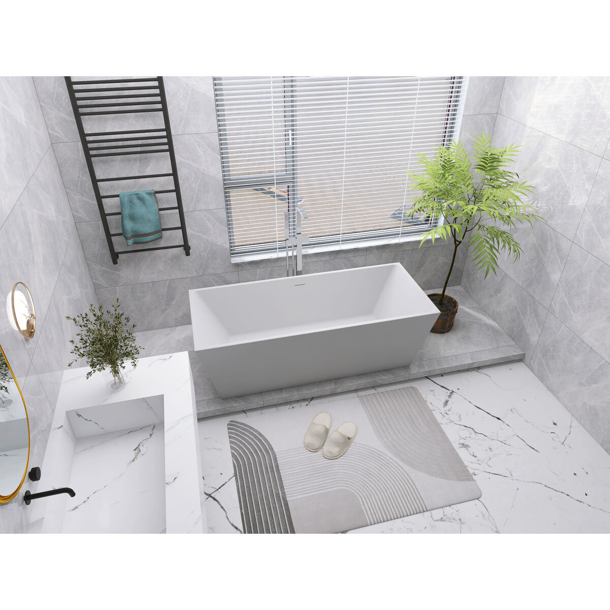 Turner Glossy White Bathtub in 72 in.