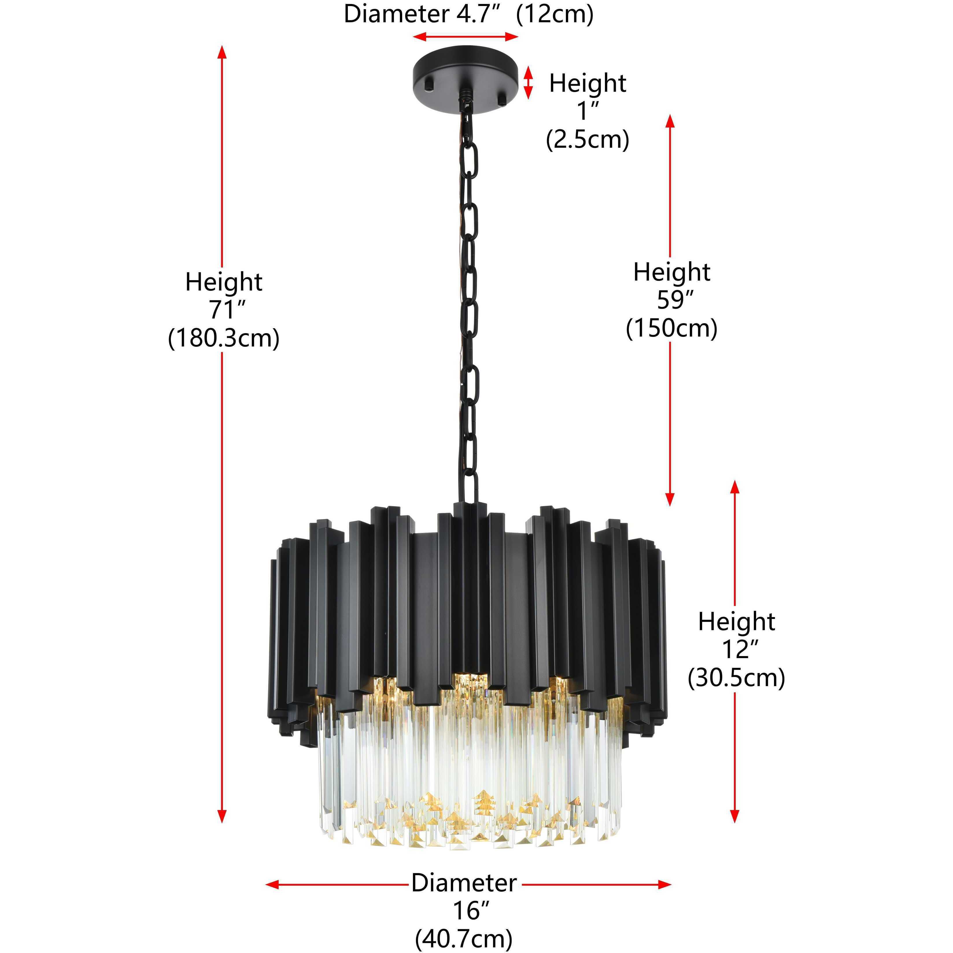 Willow 4 Light 16 inch Black Chandelier Ceiling Light