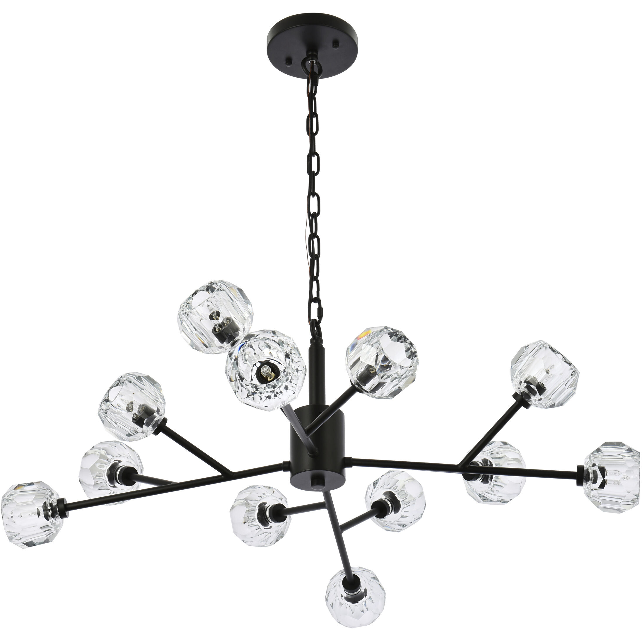 Graham 12 Light 35 inch Black Pendant Ceiling Light