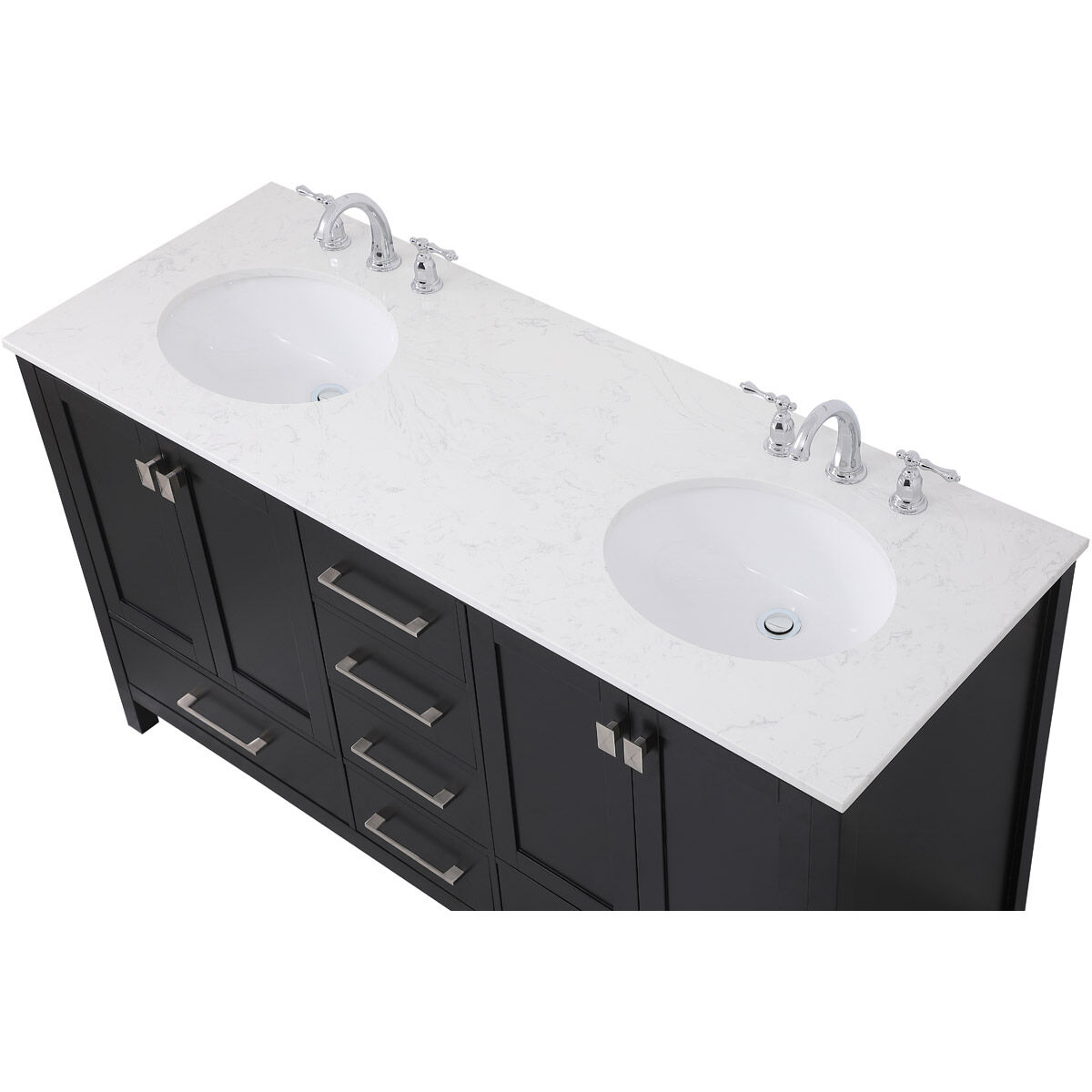 Irene 60 X 22 X 34 inch Black Vanity Sink Set