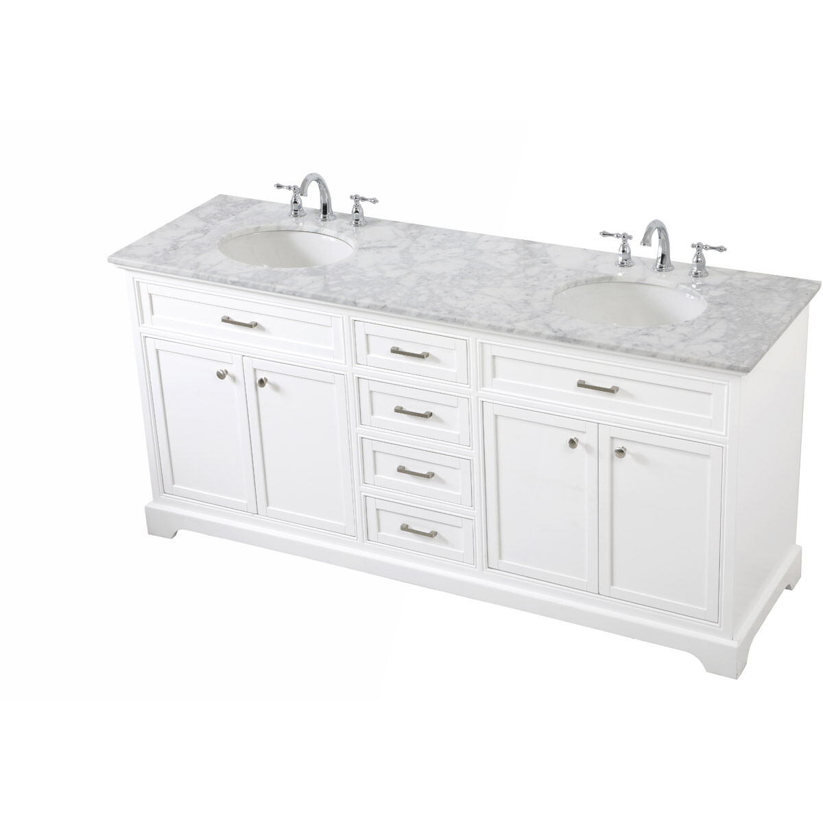 Americana 72 X 22 X 35 inch White Vanity Sink Set