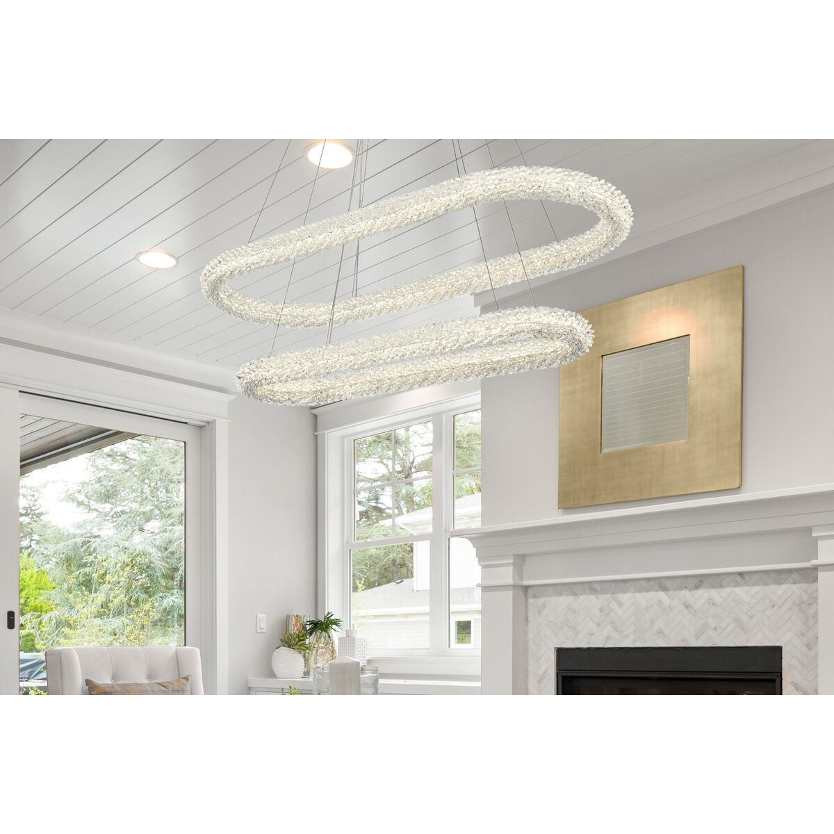 Bowen 2 Light 18 inch Satin Gold Chandelier Ceiling Light