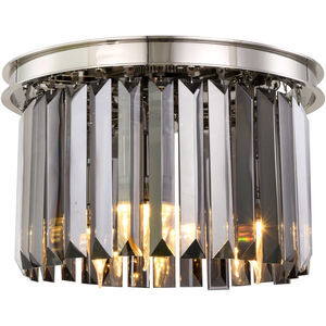 Sydney 3 Light 16 inch Polished nickel Flush Mount Ceiling Light in Silver Shade, Urban Classic
