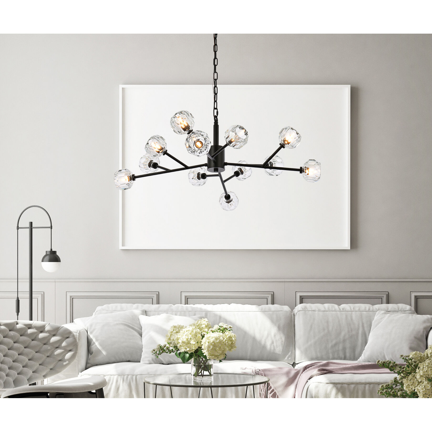 Graham 12 Light 35 inch Black Pendant Ceiling Light