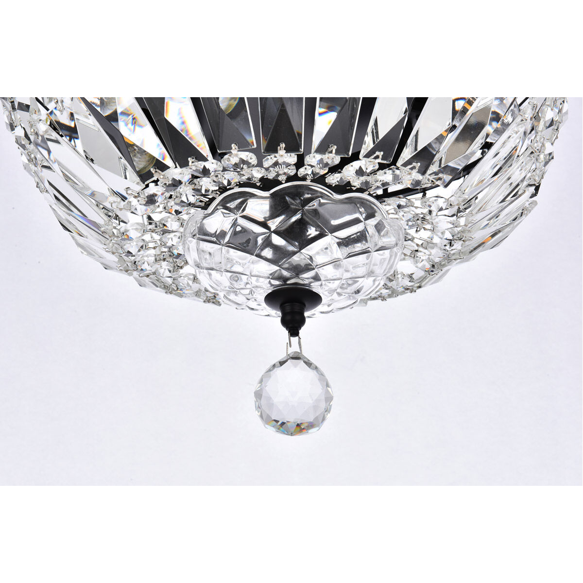 Tranquil 4 Light 12 inch Black and Clear Flush Mount Ceiling Light