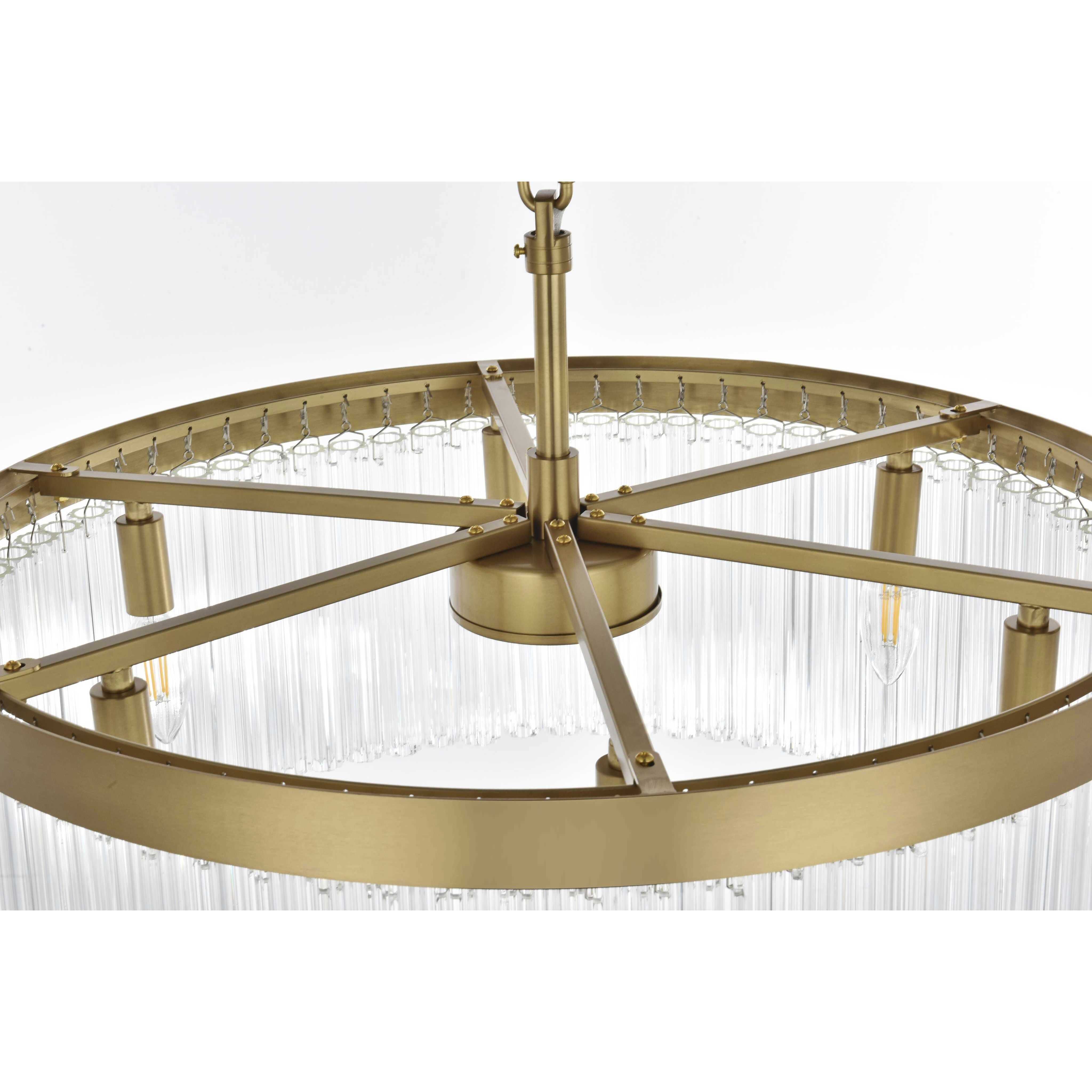 Harlow 6 Light 24 inch Satin Gold Chandelier Ceiling Light