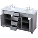 Wesley 60 X 22 X 35 inch Grey Vanity Sink Set
