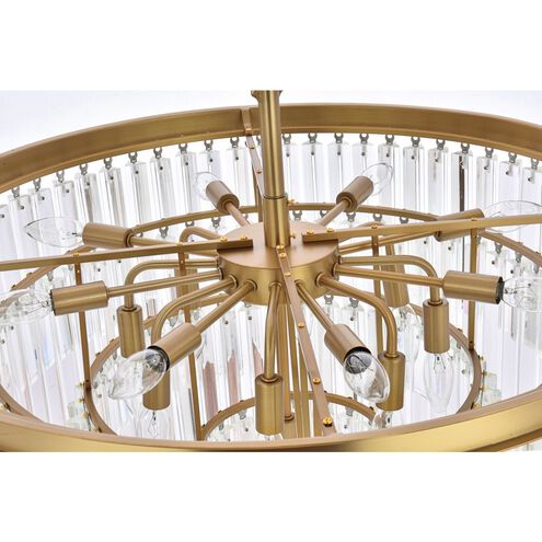 Sydney 17 Light 32 inch Satin Gold Chandelier Ceiling Light